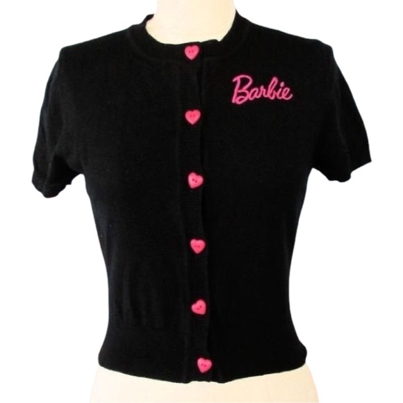 Barbie Sweaters - Barbie Cardigan Hot Pink Black